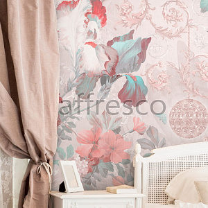 Affresco Exclusive AB309-COL1 для спальни для гостиной для загородного дома для комнаты красный розовый бирюзовый