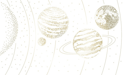 Фреска на флизелиновой основе с покрытием водно-дисперсионной краской. Роспись изображения выполняется золотым, серебрянным или платиновым пигментами