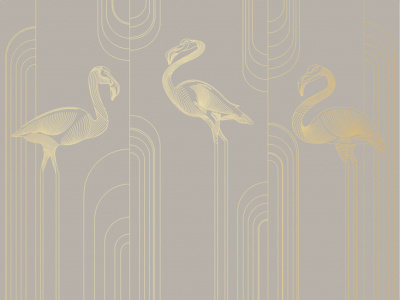 Фреска на флизелиновой основе с покрытием водно-дисперсионной краской. Роспись изображения выполняется золотым, серебрянным или платиновым пигментами