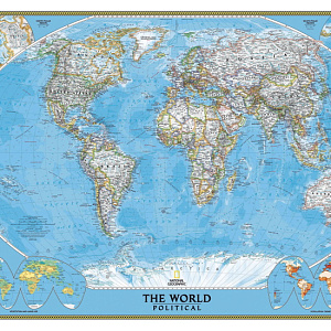 Ortograf Карты мира 30959 для кабинета для загородного дома для комнаты голубой разноцветный