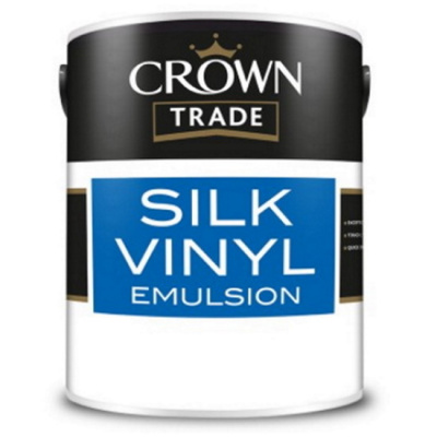 Краска CROWN TRADE Silk Vinyl Emulsion (полуматовая водоэмульсионная, для стен и потолка, с шелковистым эффектом, моющаяся)