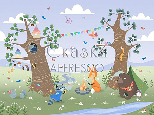 Affresco Сказки Affresco IL644-COL2 для детской сиреневый зеленый