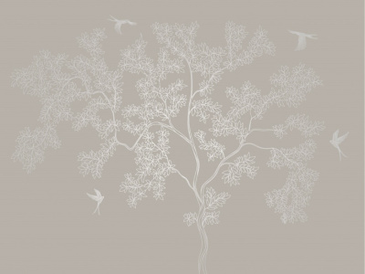 Фреска на флизелиновой основе с покрытием водно-дисперсионной краской. Роспись изображения выполняется золотым, серебрянным или платиновым пигментами