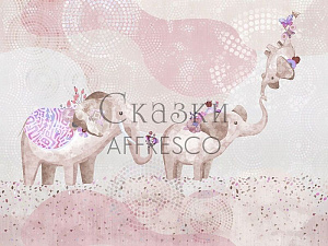 Affresco Сказки Affresco ML654-COL4 для детской кремовый розовый