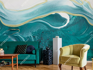 Affresco Fine Art RE831-COL1 для гостиной для кабинета для комнаты синий бирюзовый зеленый