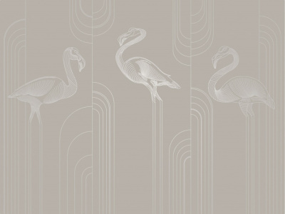 Фреска на флизелиновой основе с покрытием водно-дисперсионной краской. Роспись изображения выполняется золотым, серебрянным или платиновым пигментами