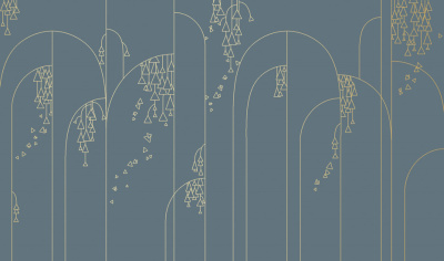 Фреска на флизелиновой основе с покрытием водно-дисперсионной краской. Роспись изображения выполняется золотым, серебрянным или платиновым пигментами