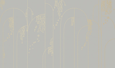 Фреска на флизелиновой основе с покрытием водно-дисперсионной краской. Роспись изображения выполняется золотым, серебрянным или платиновым пигментами