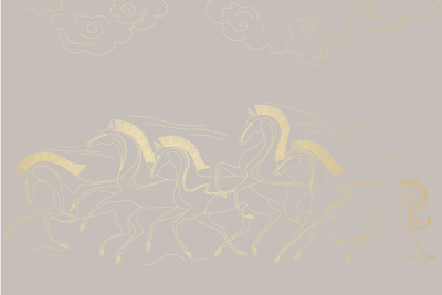 Фреска на флизелиновой основе с покрытием водно-дисперсионной краской. Роспись изображения выполняется золотым, серебрянным или платиновым пигментами