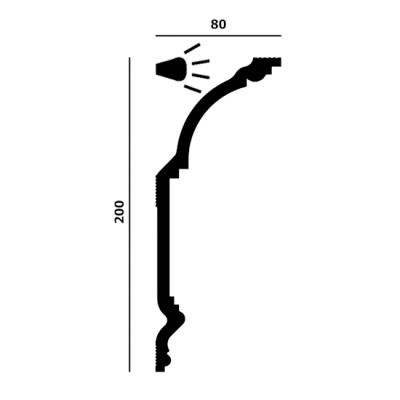 Карниз P193, можно использовать для скрытой подсветки