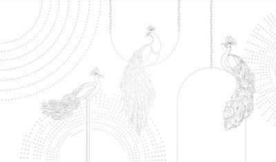 Фреска на флизелиновой основе с покрытием водно-дисперсионной краской. Роспись изображения выполняется золотым, серебрянным или платиновым пигментами