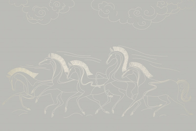 Фреска на флизелиновой основе с покрытием водно-дисперсионной краской. Роспись изображения выполняется золотым, серебрянным или платиновым пигментами