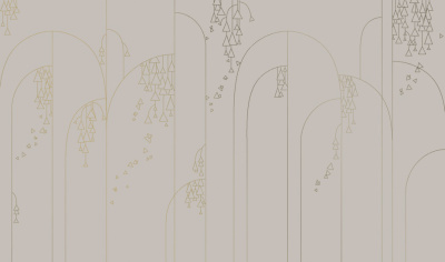 Фреска на флизелиновой основе с покрытием водно-дисперсионной краской. Роспись изображения выполняется золотым, серебрянным или платиновым пигментами