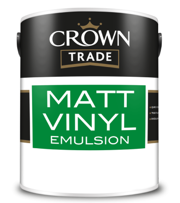 Краска CROWN TRADE Matt Vinyl Emulsion (глубокоматовая водоэмульсионная, для стен и потолка, с эффектом бархата)