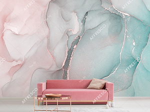 Affresco Fine Art RE845-COL2 для гостиной для кабинета для комнаты серый розовый бирюзовый