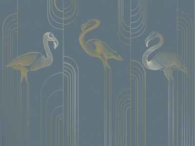 Фреска на флизелиновой основе с покрытием водно-дисперсионной краской. Роспись изображения выполняется золотым, серебрянным или платиновым пигментами