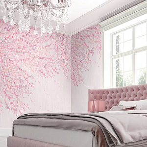 Affresco Vesna AB139-COL1 для спальни для гостиной для загородного дома для комнаты розовый сиреневый