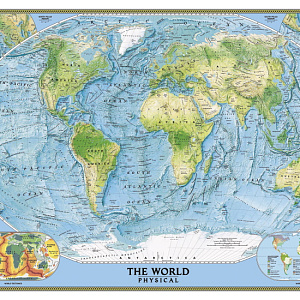 Ortograf Карты мира 30957 для кабинета для загородного дома для комнаты бежевый голубой зеленый