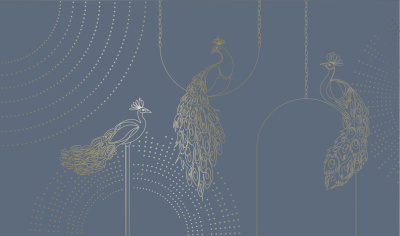 Фреска на флизелиновой основе с покрытием водно-дисперсионной краской. Роспись изображения выполняется золотым, серебрянным или платиновым пигментами