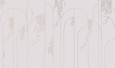 Фреска на флизелиновой основе с покрытием водно-дисперсионной краской. Роспись изображения выполняется золотым, серебрянным или платиновым пигментами