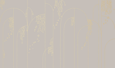 Фреска на флизелиновой основе с покрытием водно-дисперсионной краской. Роспись изображения выполняется золотым, серебрянным или платиновым пигментами