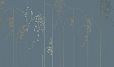 Фреска на флизелиновой основе с покрытием водно-дисперсионной краской. Роспись изображения выполняется золотым, серебрянным или платиновым пигментами