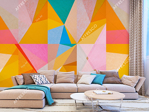 Affresco Fine Art RE857-COL1 для кабинета для комнаты для прихожей желтый розовый разноцветный