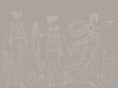 Фреска на флизелиновой основе с покрытием водно-дисперсионной краской. Роспись изображения выполняется золотым, серебрянным или платиновым пигментами