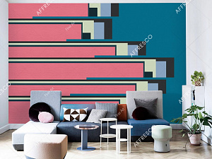 Affresco Fine Art RE838-COL3 для кабинета для комнаты для прихожей розовый синий