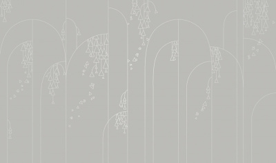 Фреска на флизелиновой основе с покрытием водно-дисперсионной краской. Роспись изображения выполняется золотым, серебрянным или платиновым пигментами