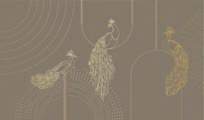 Фреска на флизелиновой основе с покрытием водно-дисперсионной краской. Роспись изображения выполняется золотым, серебрянным или платиновым пигментами