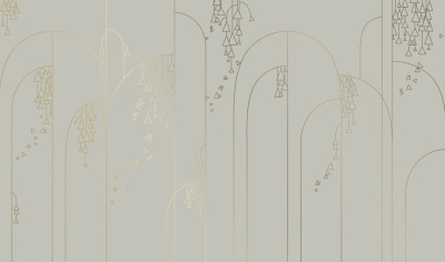 Фреска на флизелиновой основе с покрытием водно-дисперсионной краской. Роспись изображения выполняется золотым, серебрянным или платиновым пигментами