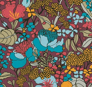 Architects Paper Floral Impression 37756-3 для спальни для гостиной для загородного дома для комнаты бордовый разноцветный