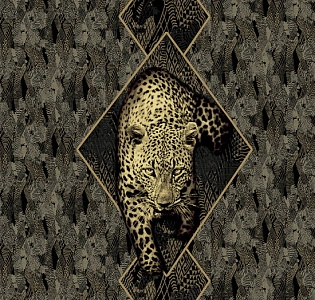 Emiliana Parati Roberto Cavalli Home 8 RC19120 для спальни для гостиной для коридора для загородного дома для комнаты черный золотой