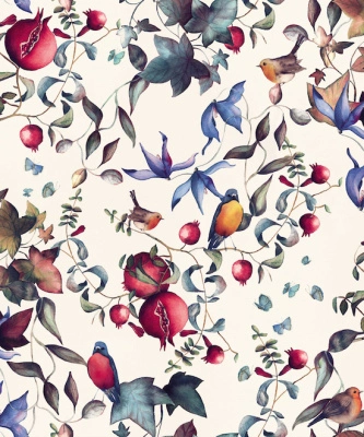 Обои (панно) флизелиновые 180 гр./кв.м. (матовый флизелин). При длине рулона 7,2 м. с учетом раппорта рисунка при высоте потолка от 2,4 м. до 3,0 м. получается не менее 2-х полос с рулона