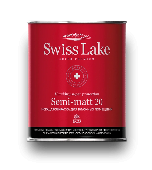 Swiss Lake Semi-matt 20 (полуматовая 20% моющаяся краска для влажных помещений, для стен и потолков)