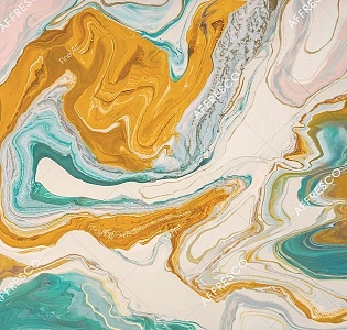 Affresco Fine Art RE830-COL4 для гостиной для кабинета для комнаты кремовый желтый бирюзовый