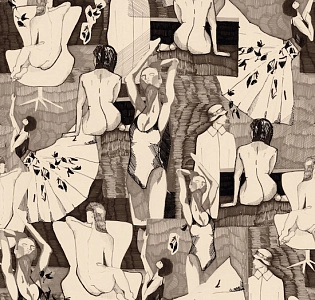 D0064 R2Z CO.DE Fabula D0064 R2Z для гостиной для кабинета для загородного дома для комнаты серый темно-серый черно-белый