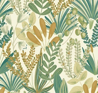 Grandeco Jungle Fever JF3702 для кухни для спальни для гостиной для загородного дома для комнаты бежевый зеленый
