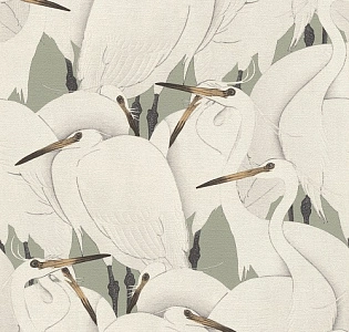 Rasch Кимоно (Kimono) 409543 для спальни для гостиной для коридора для загородного дома для комнаты бежевый зеленый