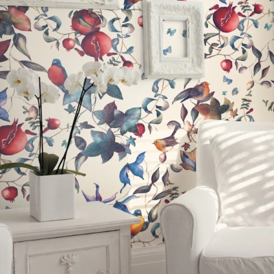 Обои (панно) флизелиновые 180 гр./кв.м. (матовый флизелин). При длине рулона 7,2 м. с учетом раппорта рисунка при высоте потолка от 2,4 м. до 3,0 м. получается не менее 2-х полос с рулона