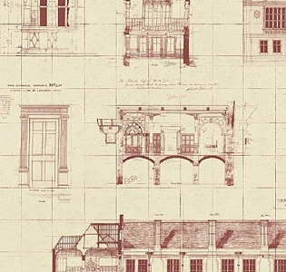 Paper Partnership University of Oxford Archives II WP0090703 для кабинета для комнаты бежевый бордовый