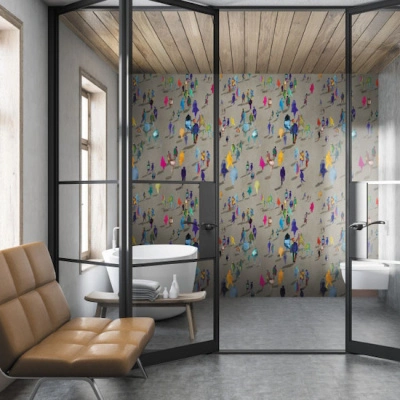 Обои (панно) виниловые на флизелиновой основе 240 гр./кв.м. (облегченный винил). При длине рулона 7,2 м. с учетом раппорта рисунка при высоте потолка от 2,4 м. до 3,0 м. получается не менее 2-х полос с рулона