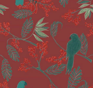Grandeco Jungle Fever JF3402 для кухни для спальни для гостиной для коридора для загородного дома для комнаты бордовый красный