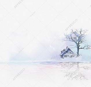 Affresco Fine Art RE937-COL4 для спальни для гостиной для кабинета для загородного дома для комнаты белый голубой