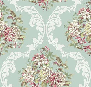 York Roses PN0452 для спальни для гостиной для кабинета для загородного дома для комнаты мятный