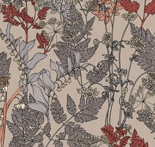 Architects Paper Floral Impression 37751-2 для спальни для гостиной для загородного дома для комнаты бежевый серый красный сиреневый