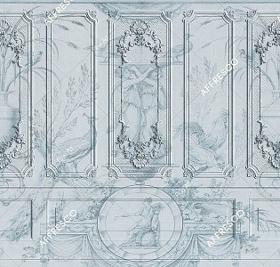 Affresco Fine Art RE864-COL2 для кабинета для комнаты серый голубой