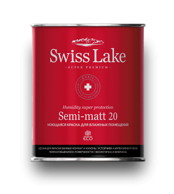 Swiss Lake Semi-matt 20 (полуматовая 20% моющаяся краска для влажных помещений, для стен и потолков)