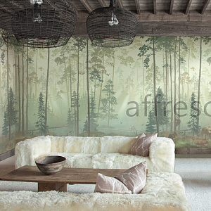 Affresco Exclusive AB324-COL2 для спальни для гостиной для загородного дома для комнаты серый зеленый